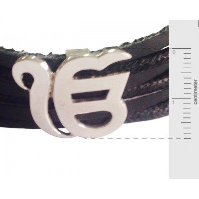 Wide Ikonkar Silver Bracelet